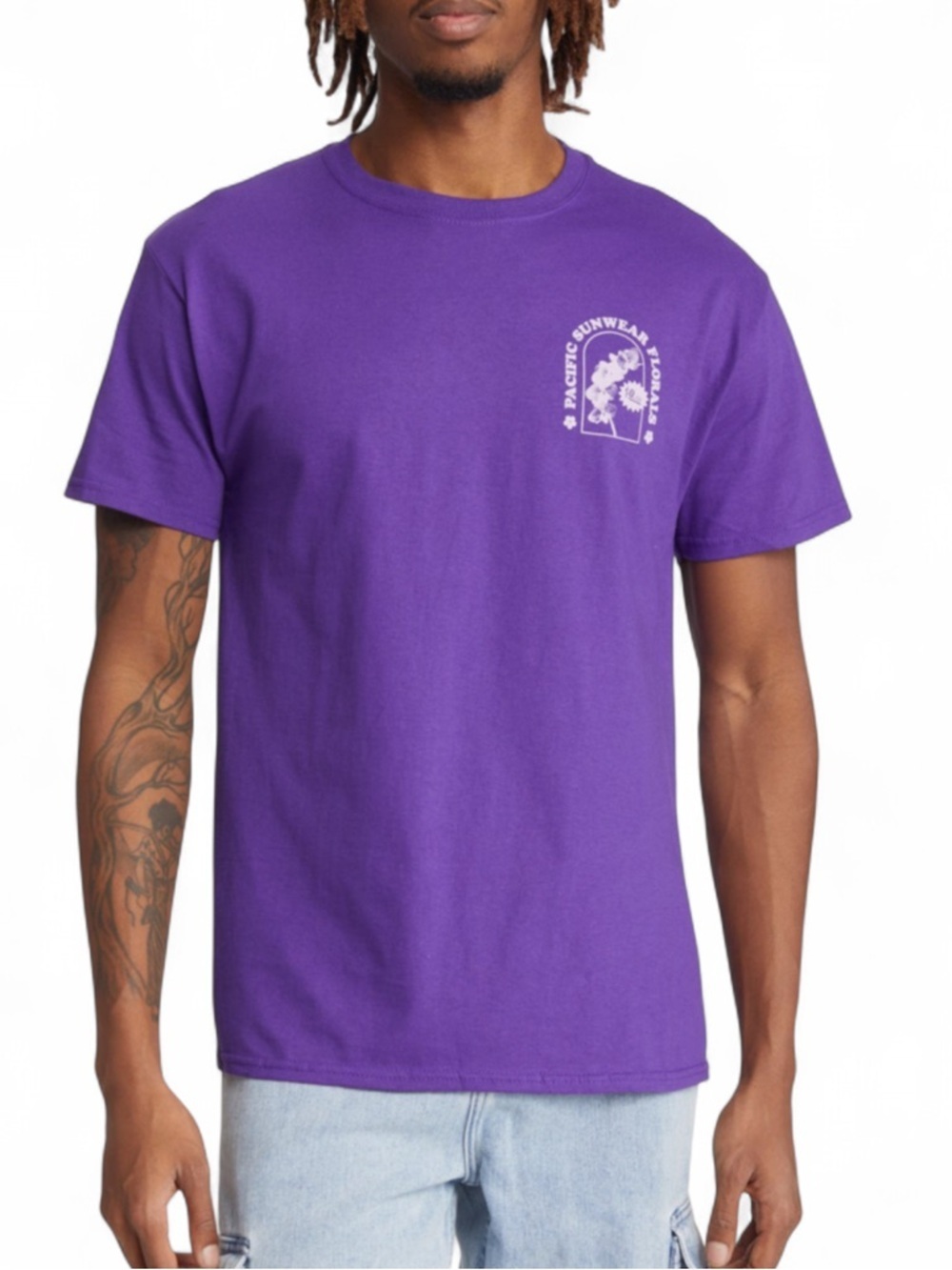 PacSun Purple Floral Graphic Tee M